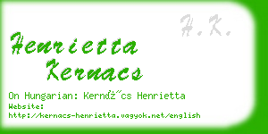 henrietta kernacs business card